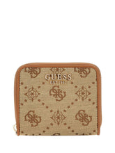GUESS 1 USCITA Guess Neda Slg Small Zip Around Portafoglio Donna Latte Logo - Beige Latte Logo